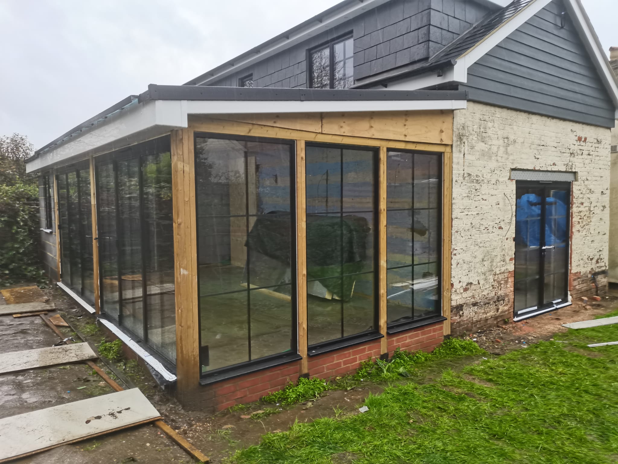 Windows, roof & doors installed